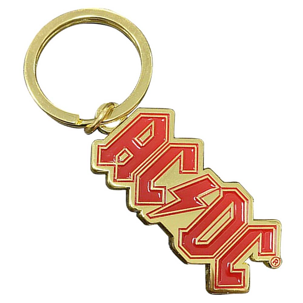 AC/DC - Logo Gold Keychain - Gold coloured/Red